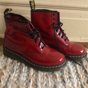 Dr. Martens 1460 Patent Red Boot *worn twice*